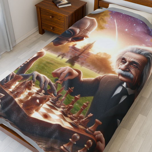 Alien Chess Game Velveteen Blanket