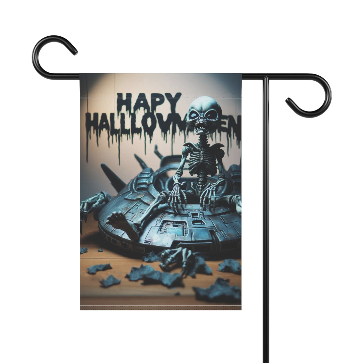 Halloween Alien Zombie Garden Flag