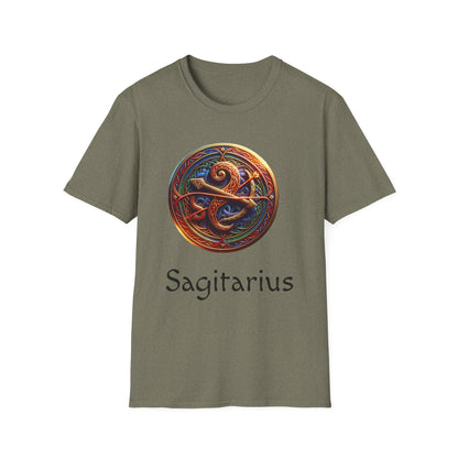 Celtic Design Astrological Symbol Unisex Soft style T-Shirt-Sagitarius