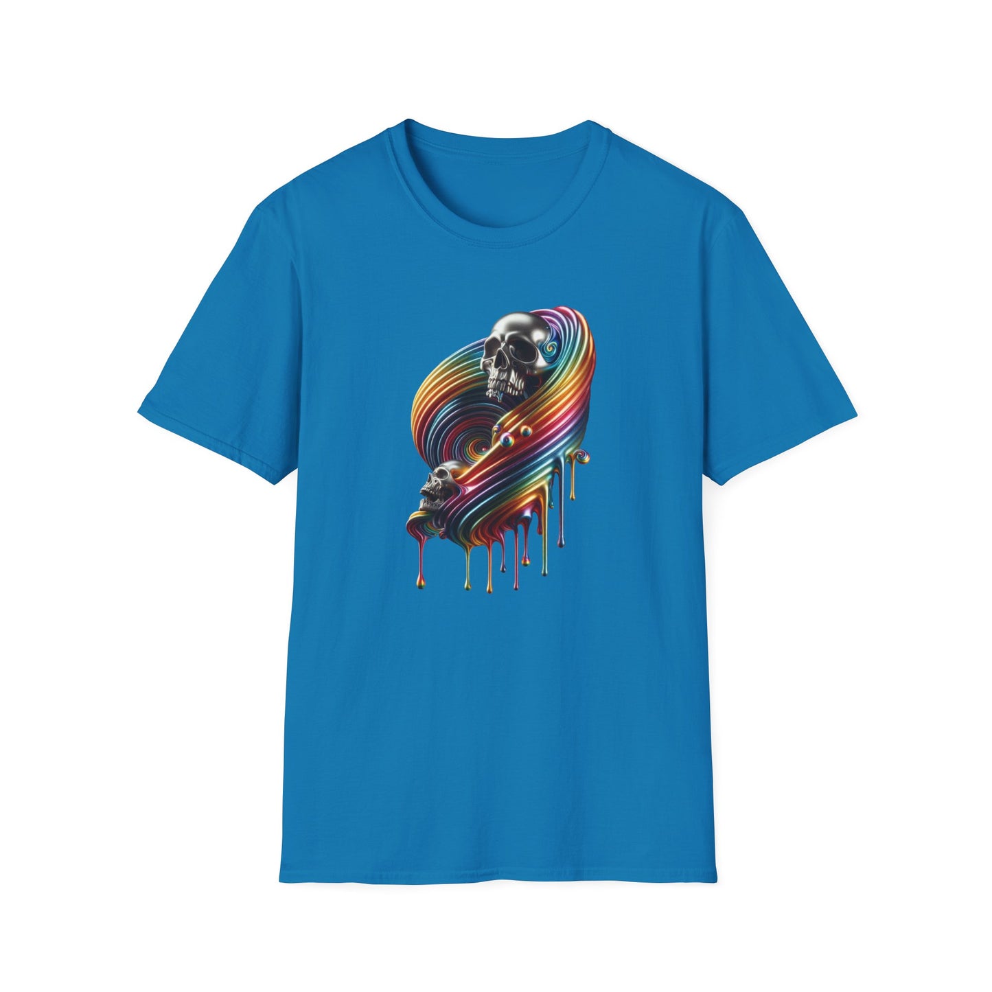 Metallic Rainbow Drip Skull T-Shirt - Gay Pride