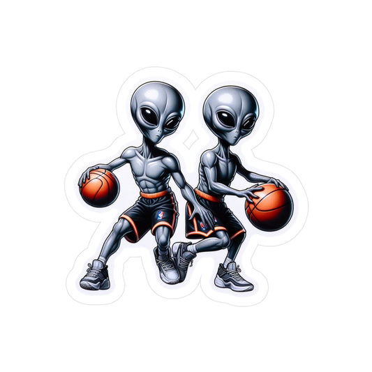 Basketball Playing Aliens Vinyl Decal