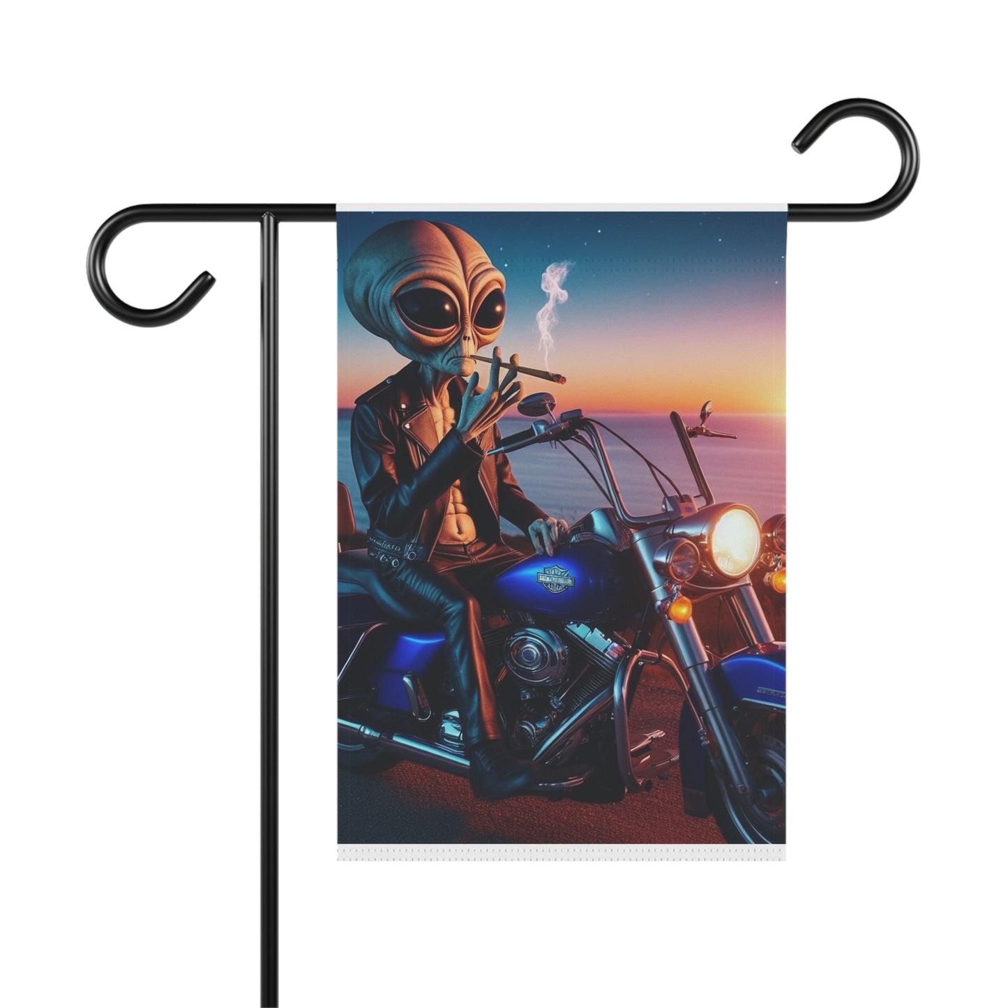 Alien Biker Garden & House Banner