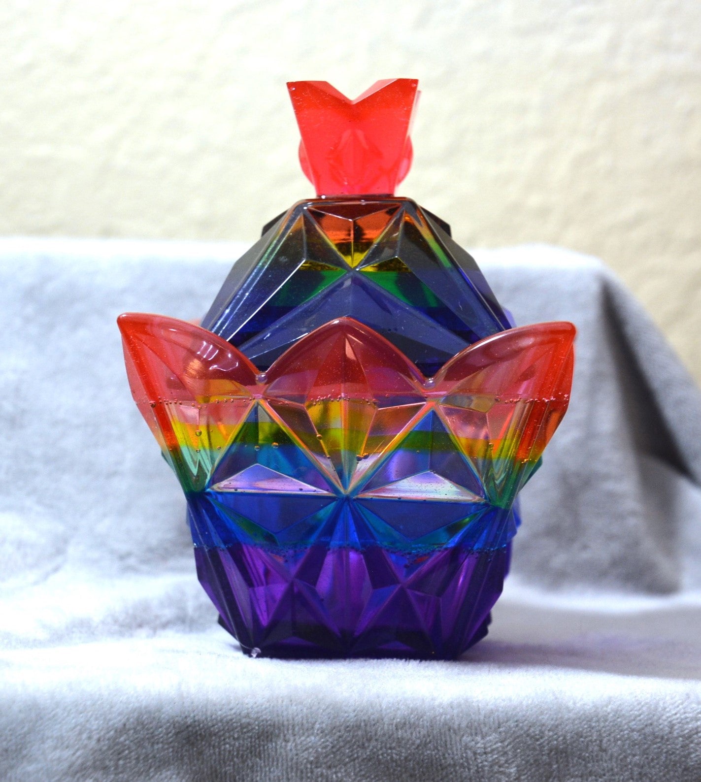 PRIDE Clear Jeweled Resin Container