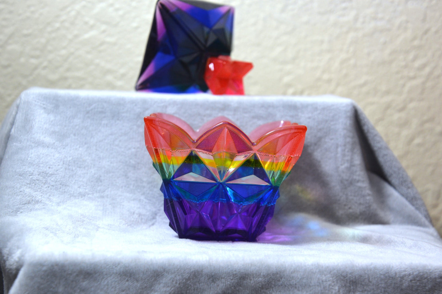 PRIDE Clear Jeweled Resin Container