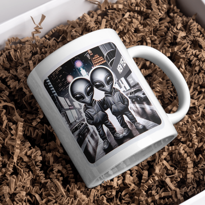 Aliens in Times Square Mug