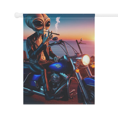 Alien Biker Garden & House Banner