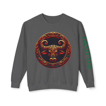 Crewneck Sweatshirt with Celtic Astrological Symbols-Taurus