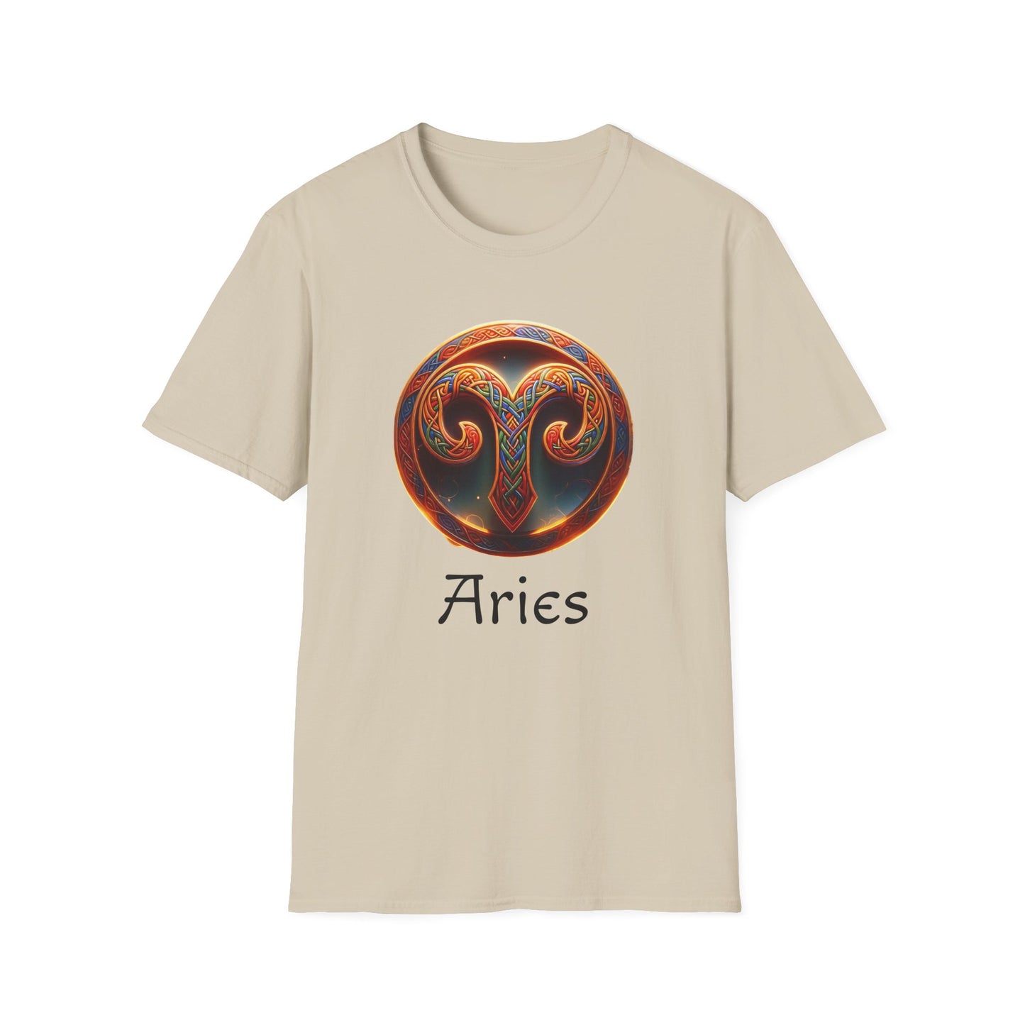 Celtic Design Astrological Symbol Unisex Soft style T-Shirt-Aries