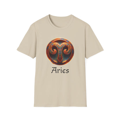 Celtic Design Astrological Symbol Unisex Soft style T-Shirt-Aries