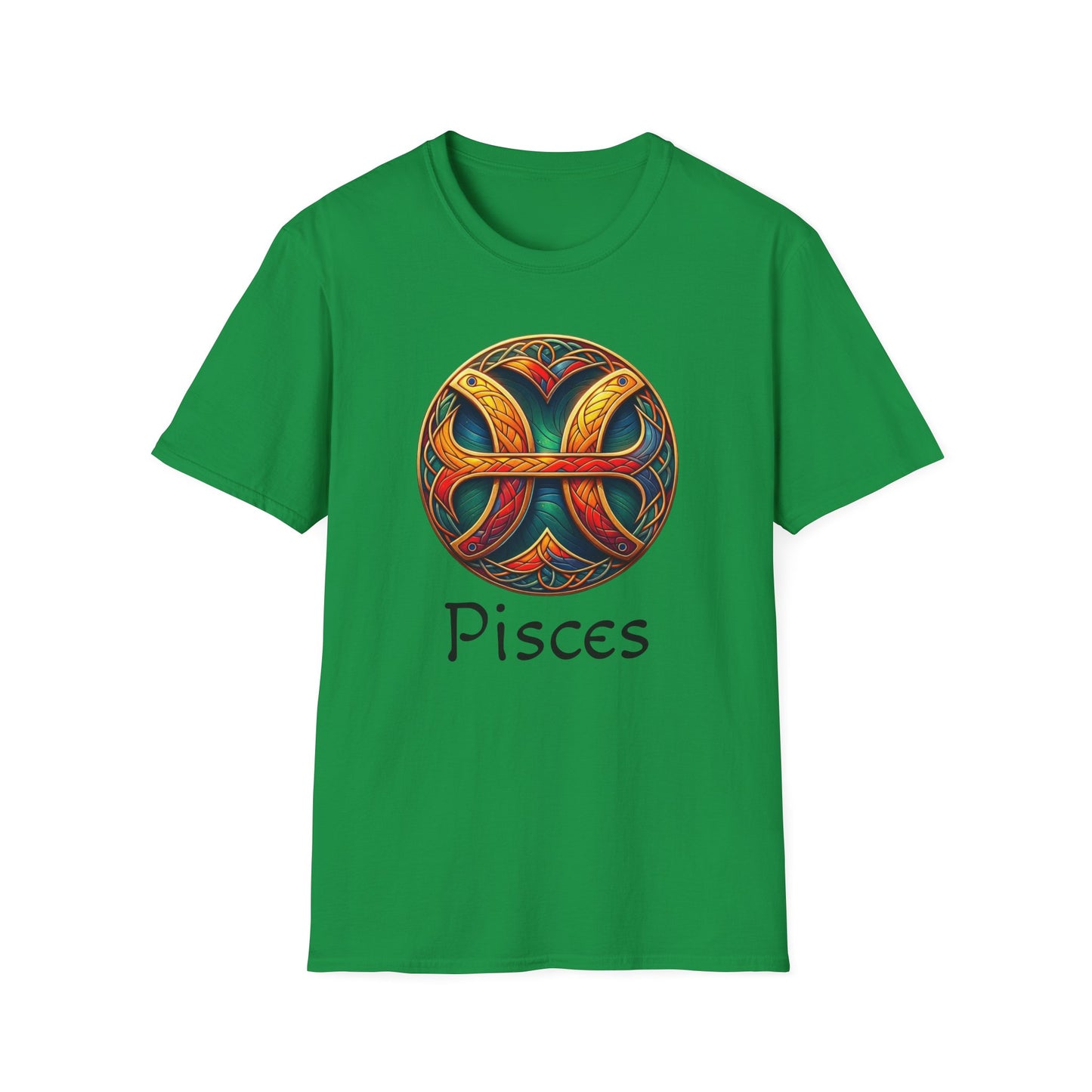 Celtic Design Astrological Symbol Unisex Soft style T-Shirt-Pisces