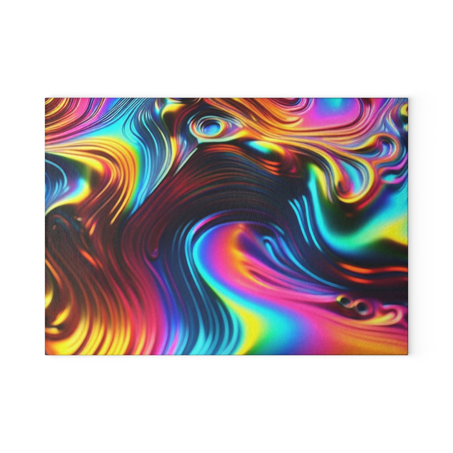 Molten Rainbow Glass Cutting Board