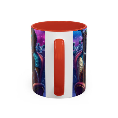 Aliens and Dogs Playing Poker Accent Coffee Mug