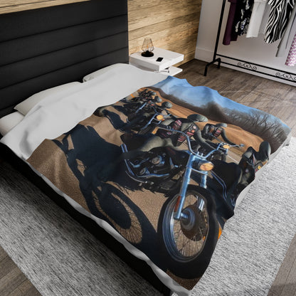 Alien Bikers Velveteen Plush Blanket