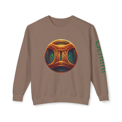 Crewneck Sweatshirt with Celtic Astrological Symbols-Gemini