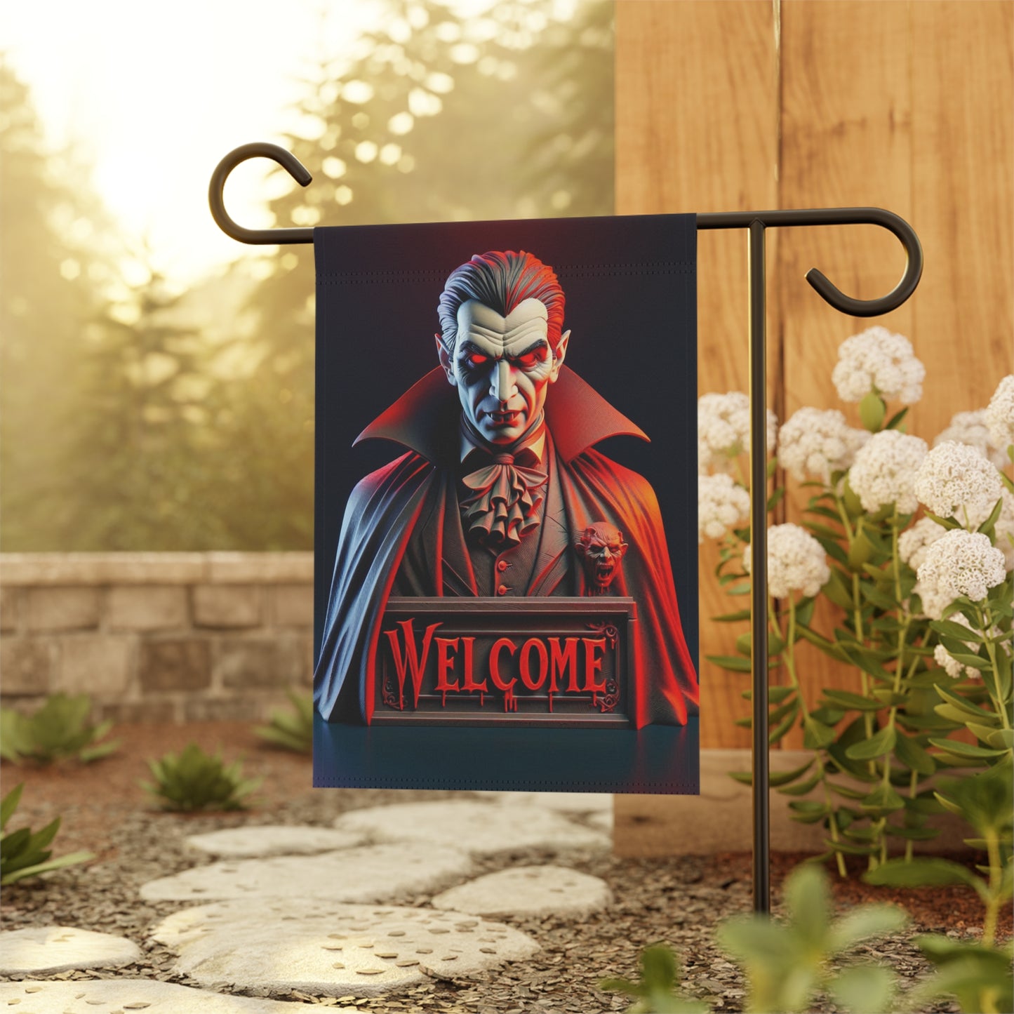Halloween Dracula Welcome Flag