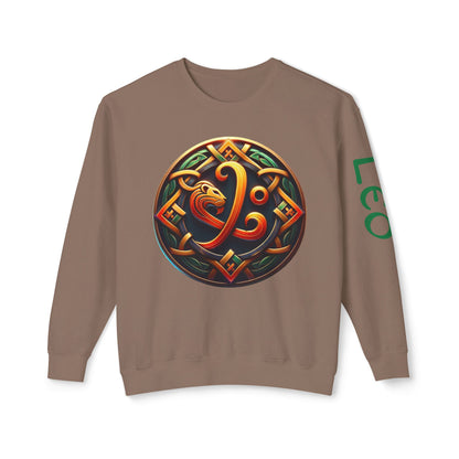 Crewneck Sweatshirt with Celtic Astrological Symbols-Leo