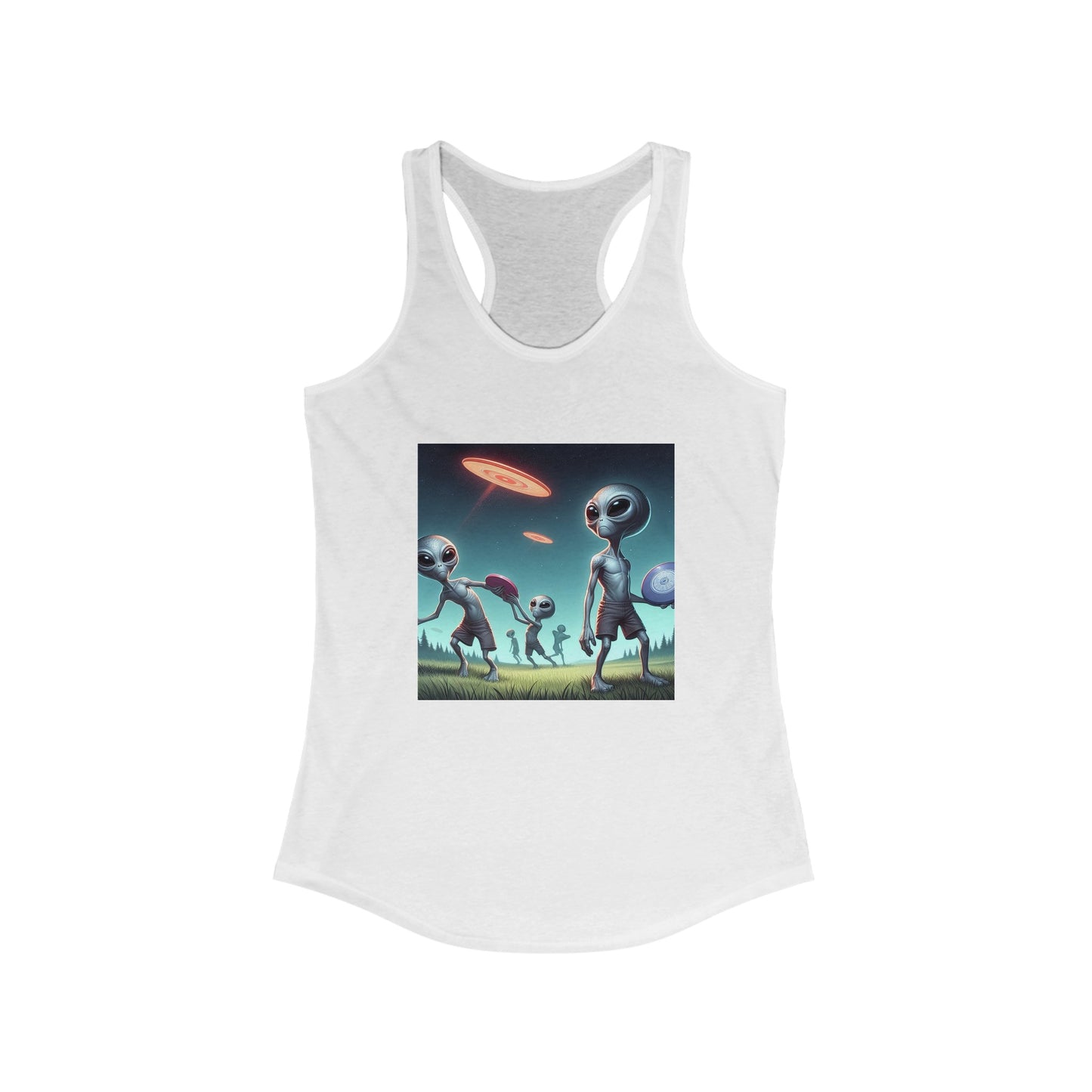 Alien Flying Disc Racerback Tank