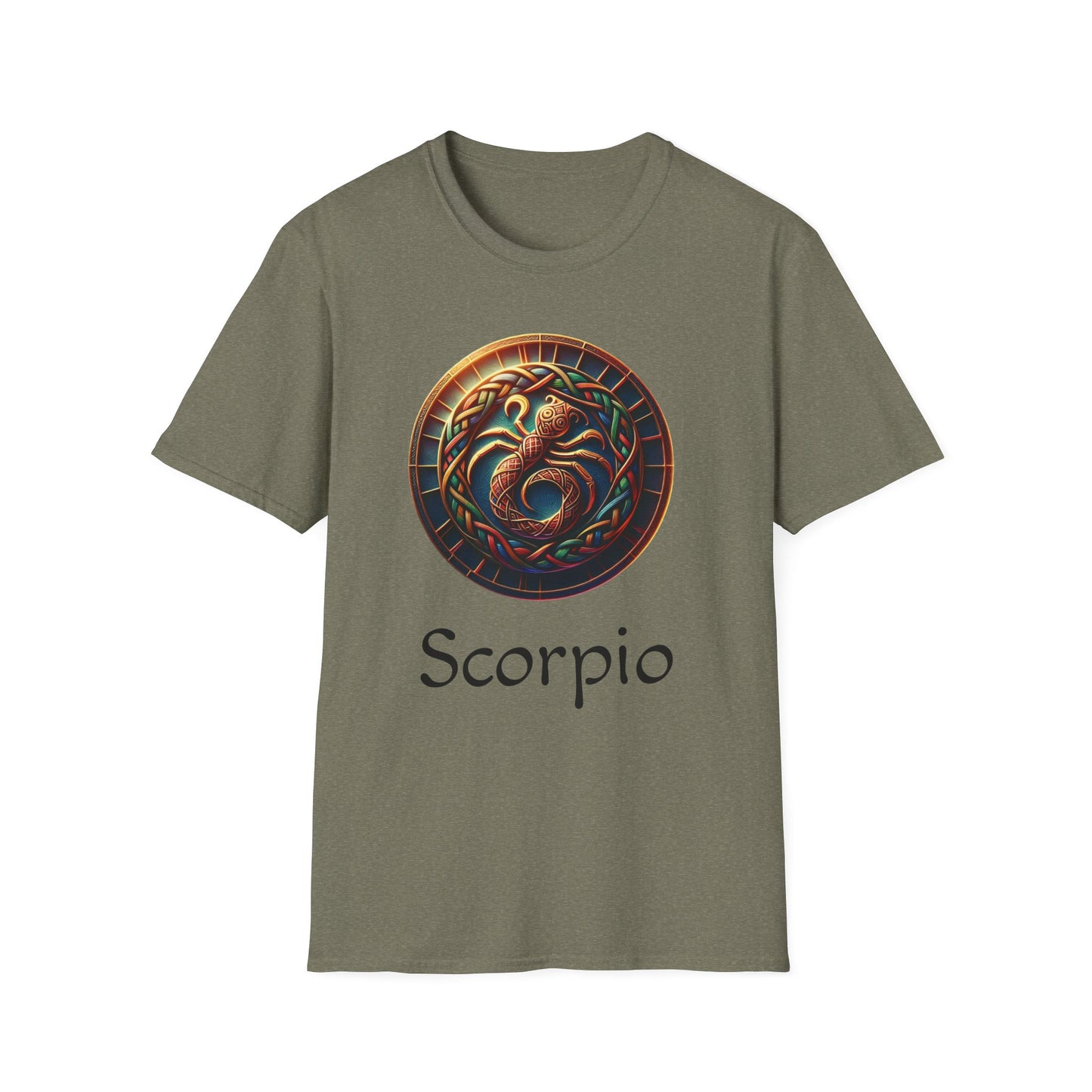 Celtic Design Astrological Symbol Unisex Soft style T-Shirt-Scorpio