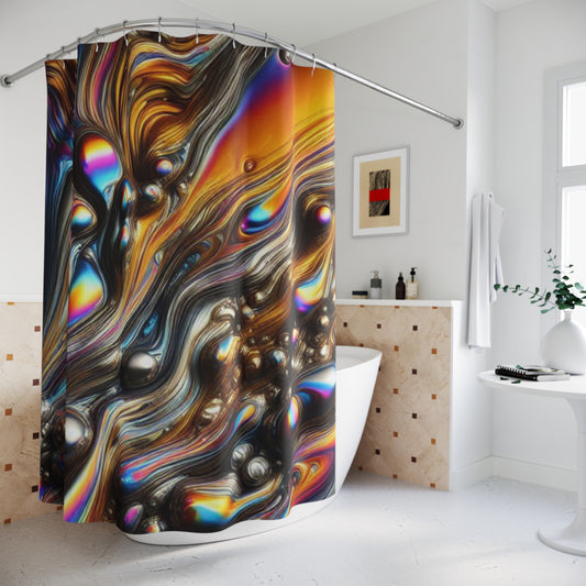 Molten Rainbow Steel Shower Curtain