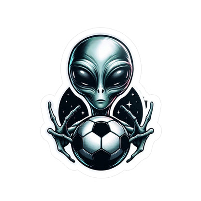 Futbol, soccer, football?  This Alien wants to play! Vinyl Decals