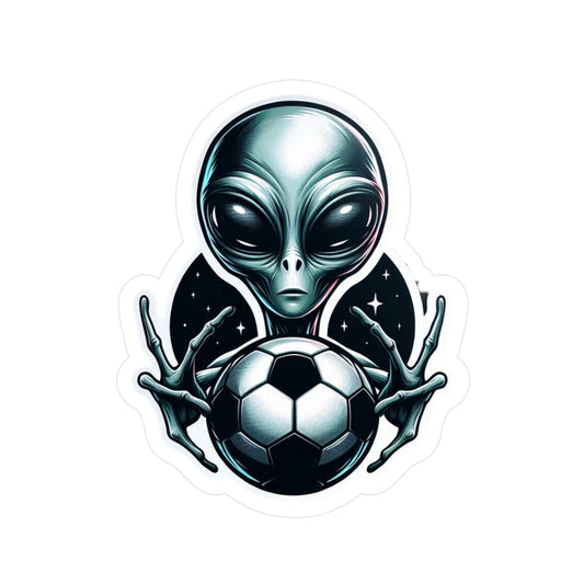 Futbol, soccer, football?  This Alien wants to play! Vinyl Decals