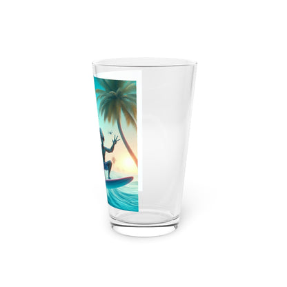 Alien Surfers Pint Glass, 16oz