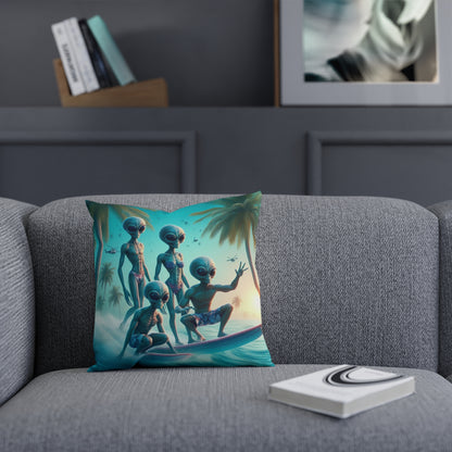Surfing Alien Pillow