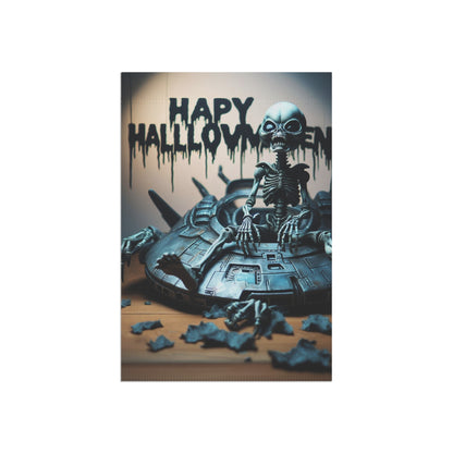 Halloween Alien Zombie Garden Flag