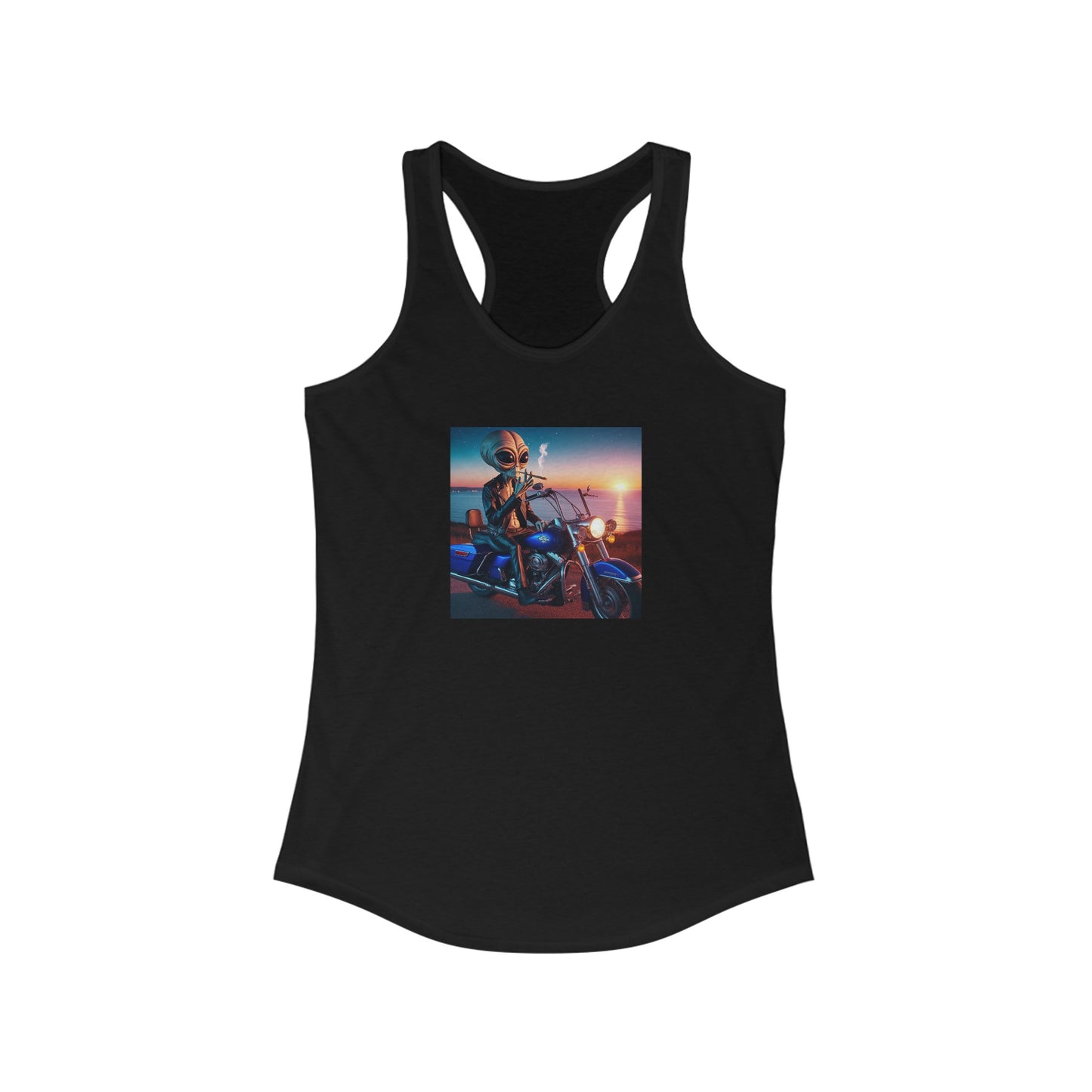 Biker Alien Racerback Tank