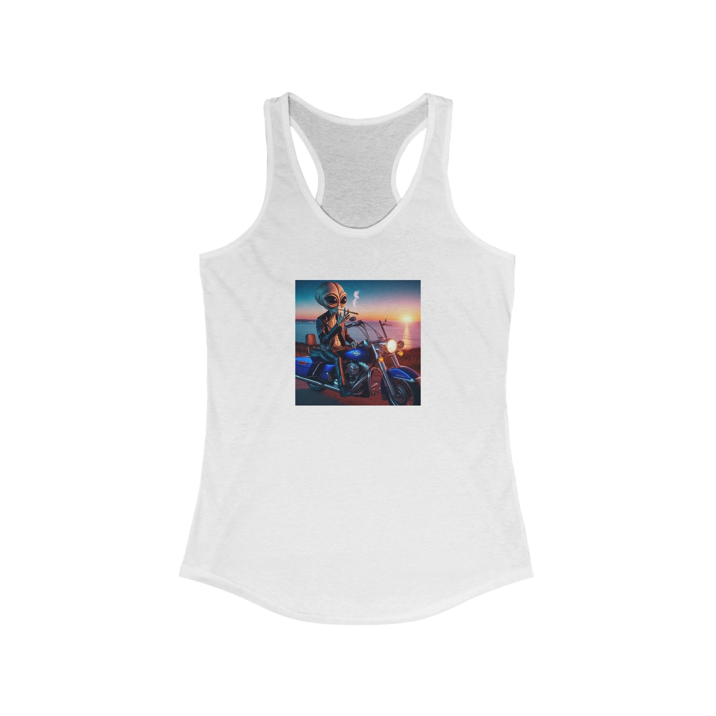 Biker Alien Racerback Tank