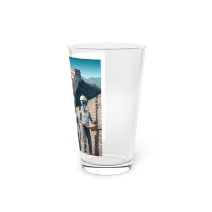 Aliens and The Great Wall Pint Glass