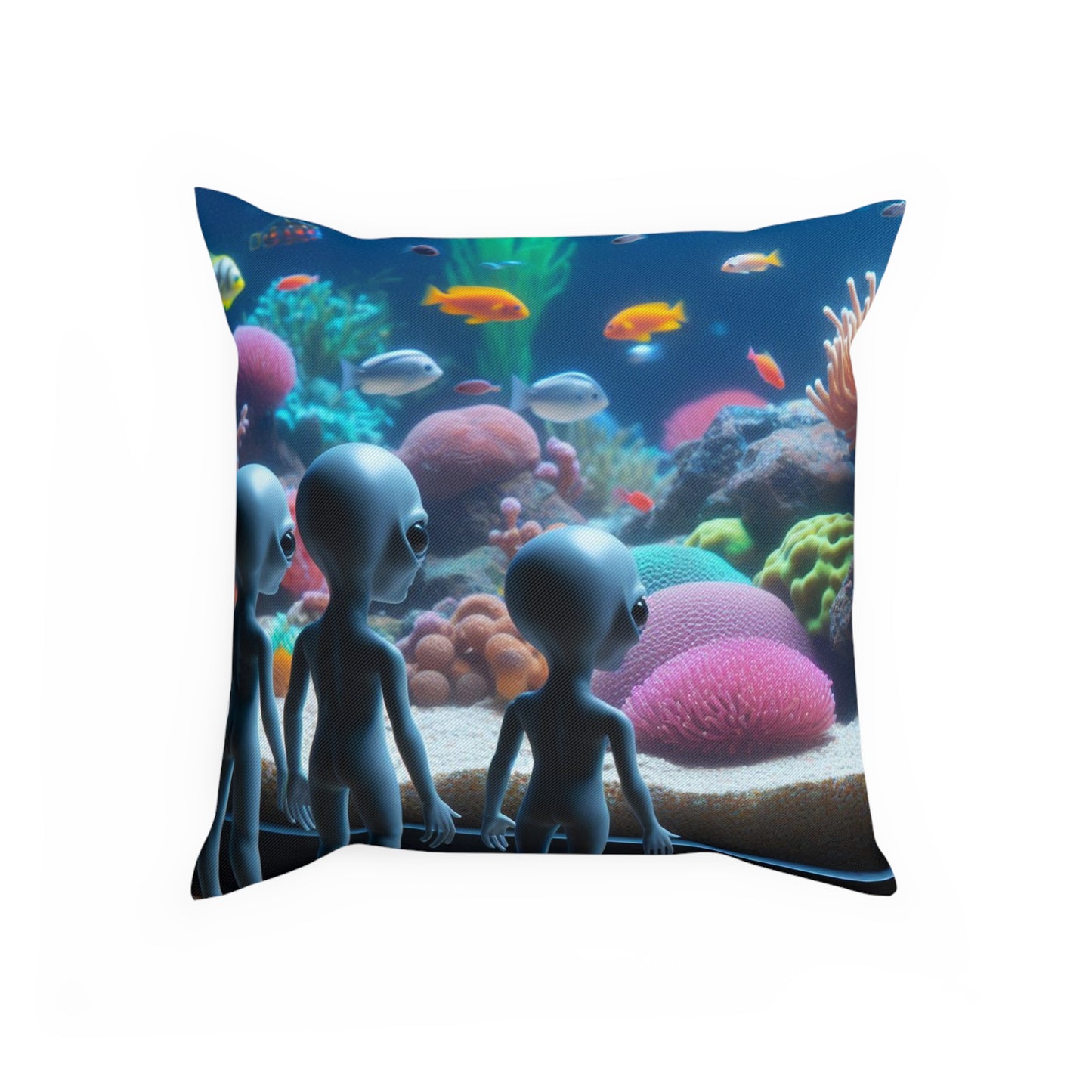 Aliens at Coral Reef Aquarium Pillow