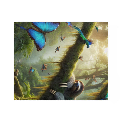 Rain Forest & Sloth Velveteen Microfiber Blanket
