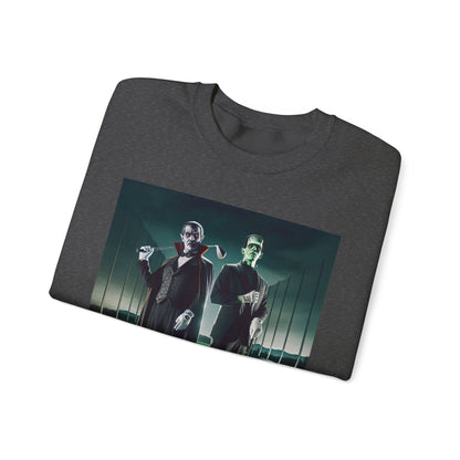 Halloween Golf Sweatshirt - Monster Duo Dracula & Frankenstein