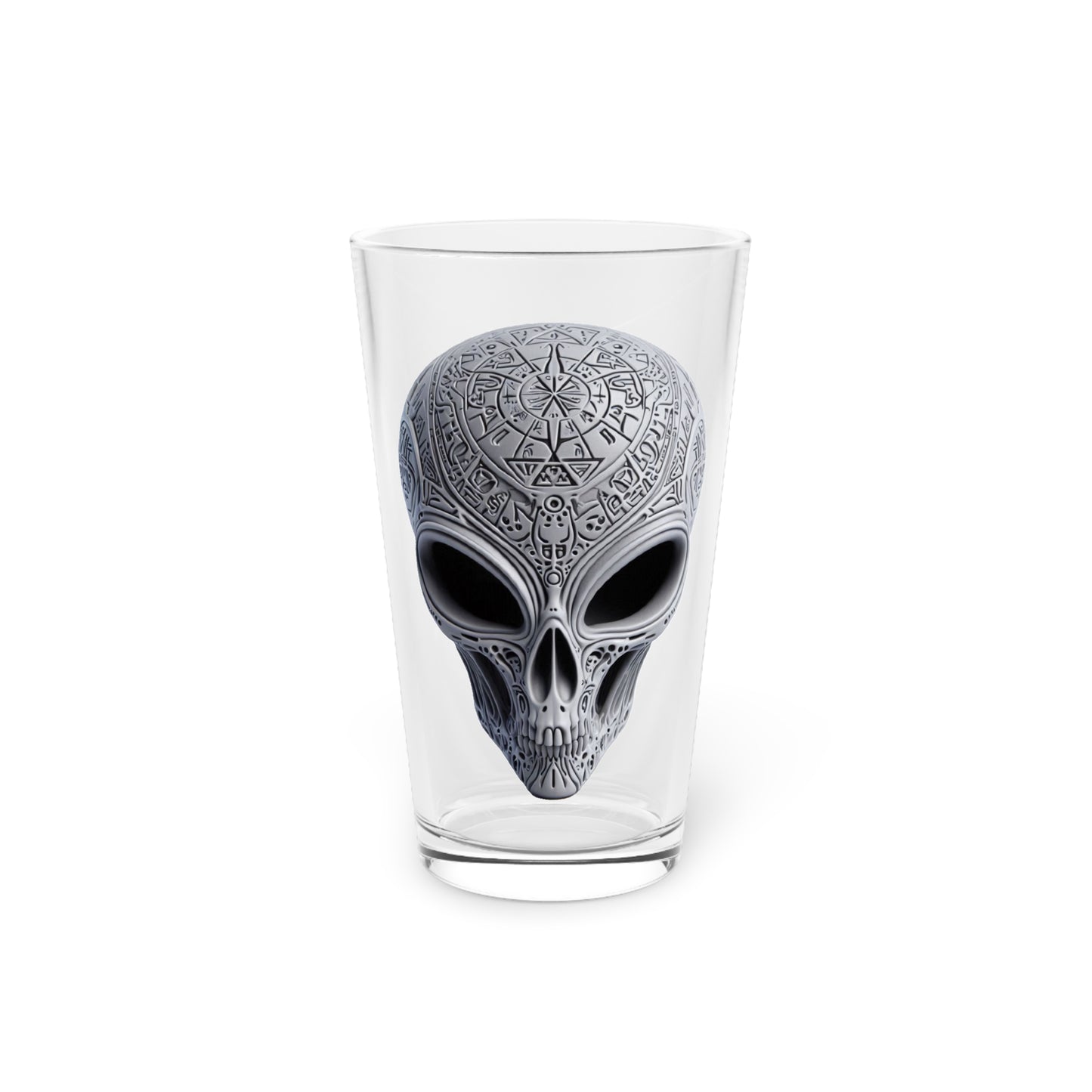 Alien Skull Pint Glass, 16oz