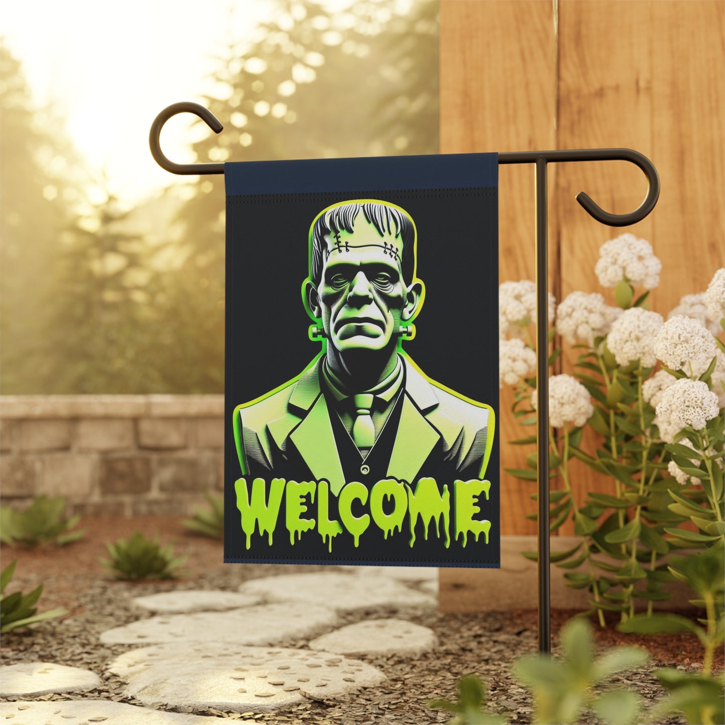 Halloween Frankenstein's Mpnster Welcome Flag