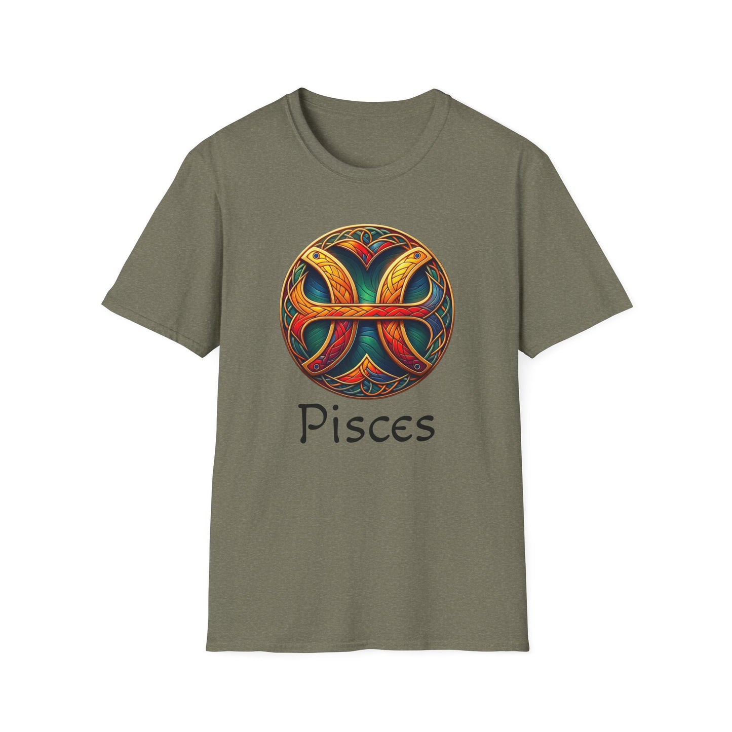Celtic Design Astrological Symbol Unisex Soft style T-Shirt-Pisces