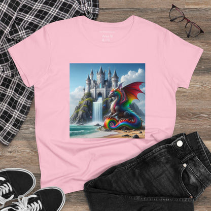 Rainbow Dragon Warrior Fitted Cotton Tee