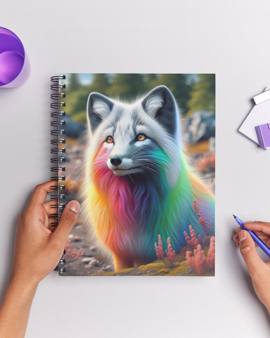Spiral Notebook - Rainbow Arctic Fox