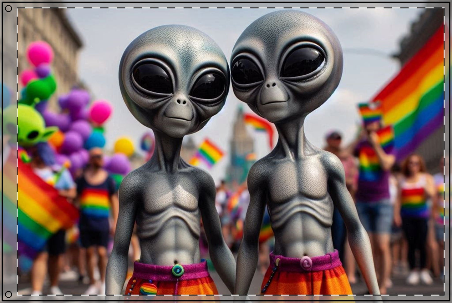 Flag with Alien Pride Festival Design