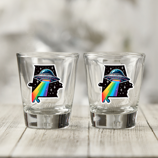 PRIDE Alabama Shot Glasses