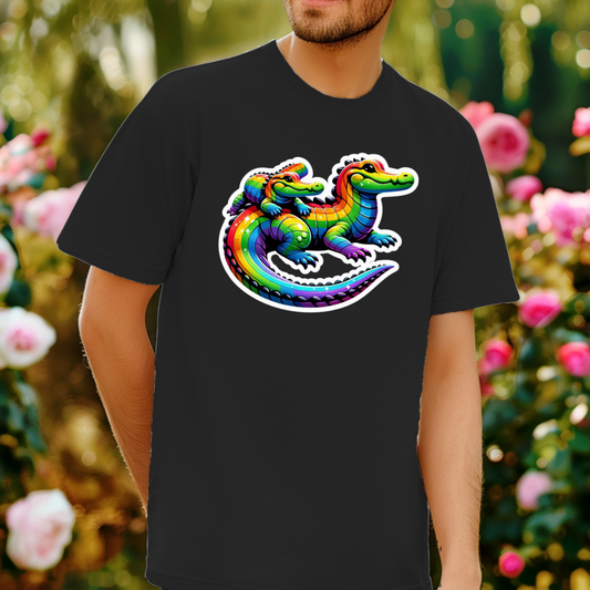 Rainbow Alligators Unisex Soft T-Shirt