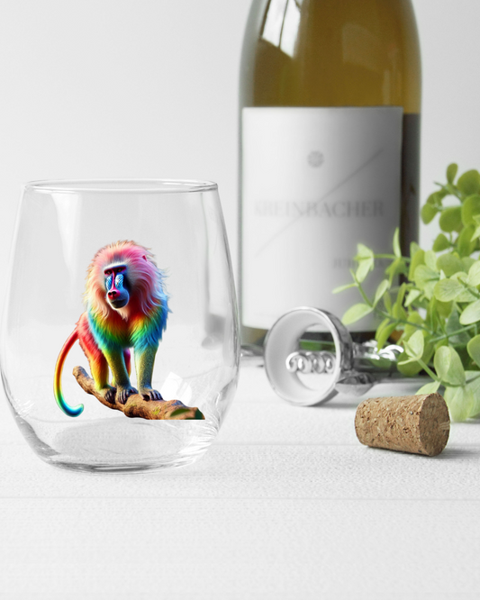 Rainbow Baboon Whiskey Glass
