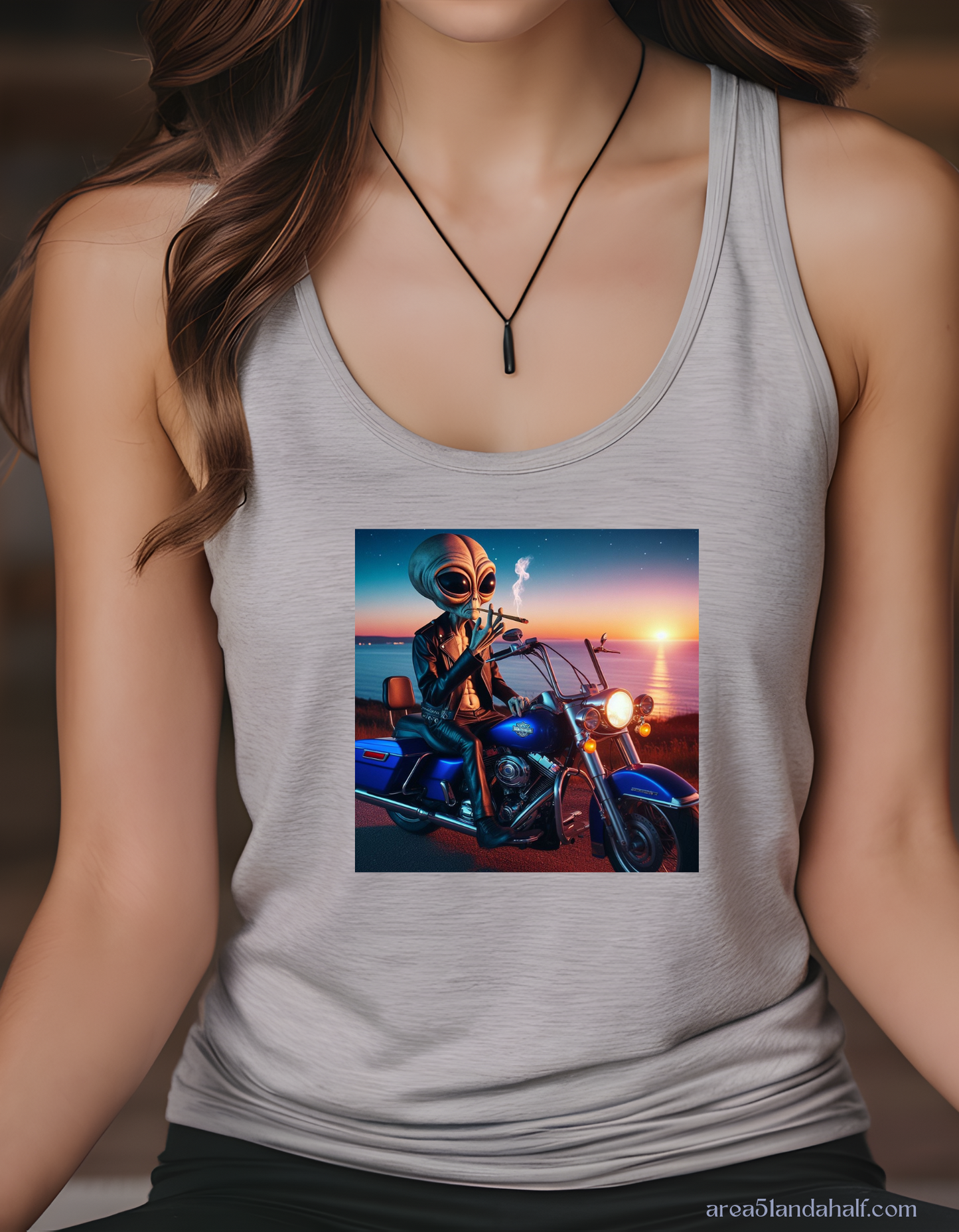 Biker Alien Racerback Tank