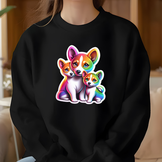 Rainbow Basenjis Crewneck Sweatshirt