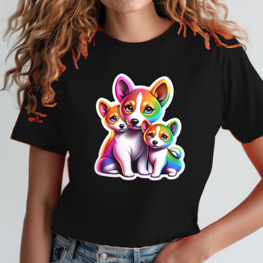 Rainbow Basenjis Unisex Soft T-Shirt