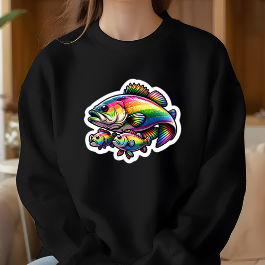 Rainbow Freshwater Bass Crewneck Sweatshirt