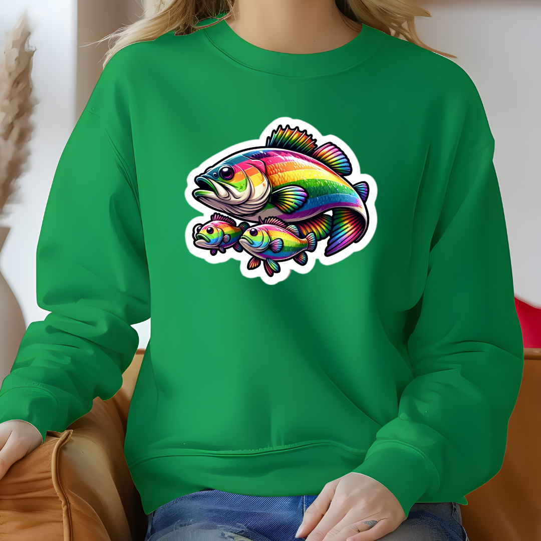 Rainbow Freshwater Bass Crewneck Sweatshirt