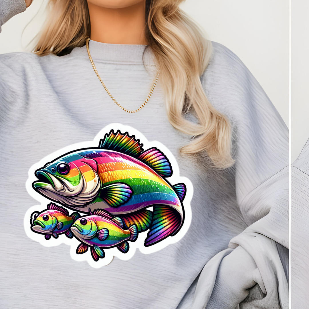 Rainbow Freshwater Bass Crewneck Sweatshirt
