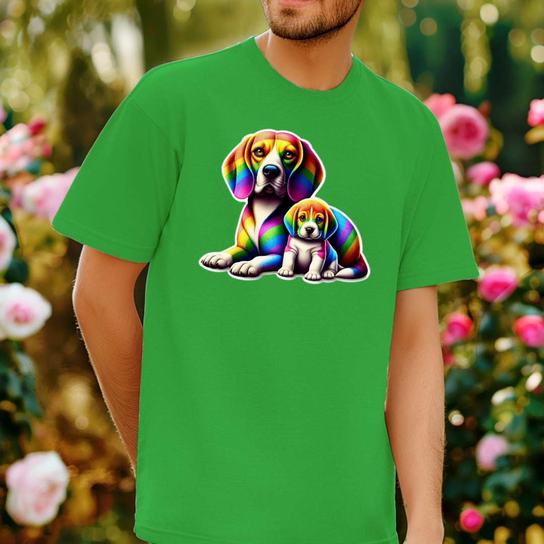 Rainbow Beagles Unisex Soft T-Shirt